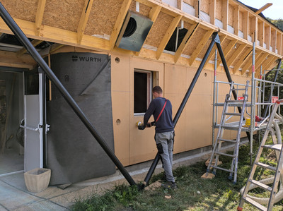 Insufflation paille hachée