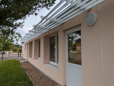 Enduit sur ITE et brise soleil